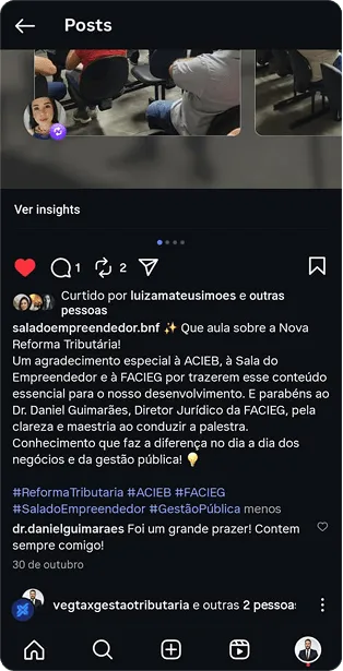 Depoimento de aluno
